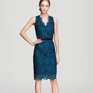 EUC Aidan Mattox Teal Deep V Cocktail Dress